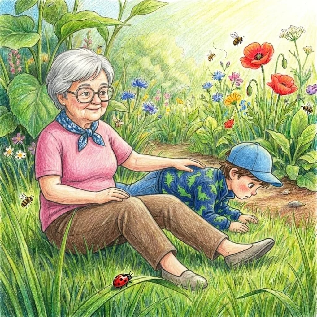 Oma Gilli setzte sich neben ihn. „Gib nicht auf“, sagte sie. „Manchmal muss man die Dinge nur aus einem anderen Blickwi…