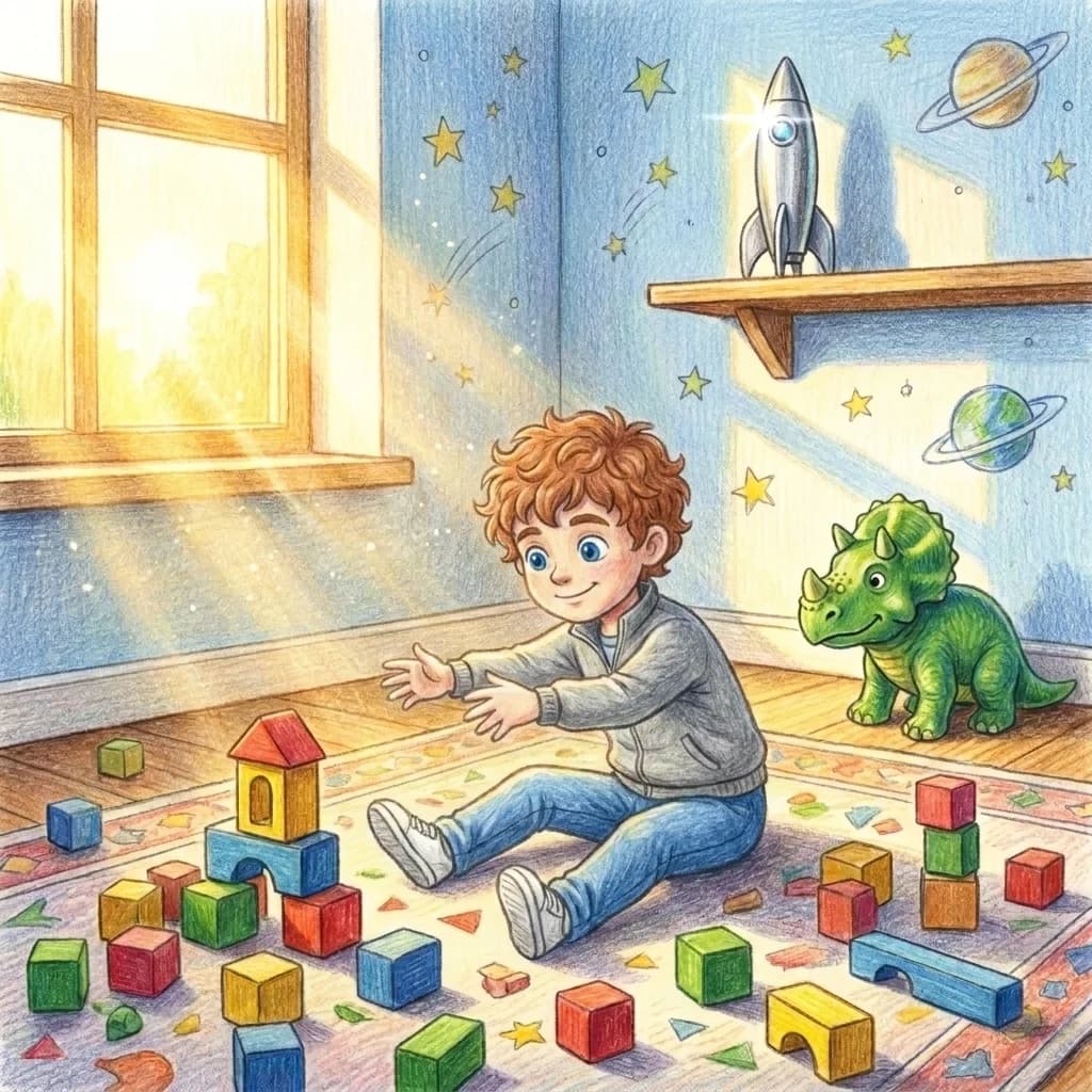 Sven liebte den Tag, wenn die Sonne sein Zimmer in eine Burg, ein Raumschiff und einen Dschungel verwandelte. Auf dem B…